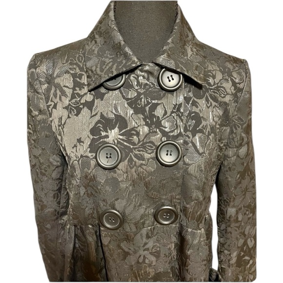 Simply Vera Vera Wang Jackets & Blazers - Simply Vera Vera Wang Elegant Double-breasted Gray Floral Jacket NWOT